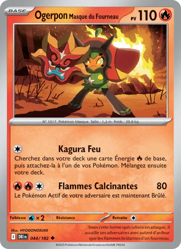 Scan HD carte Pokémon Ogerpon Masque du Fourneau 044/182 — Rivalités Destinées