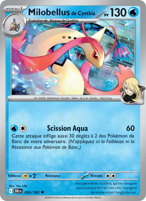 Scan HD carte Pokémon Milobellus de Cynthia 053/182 — Rivalités Destinées