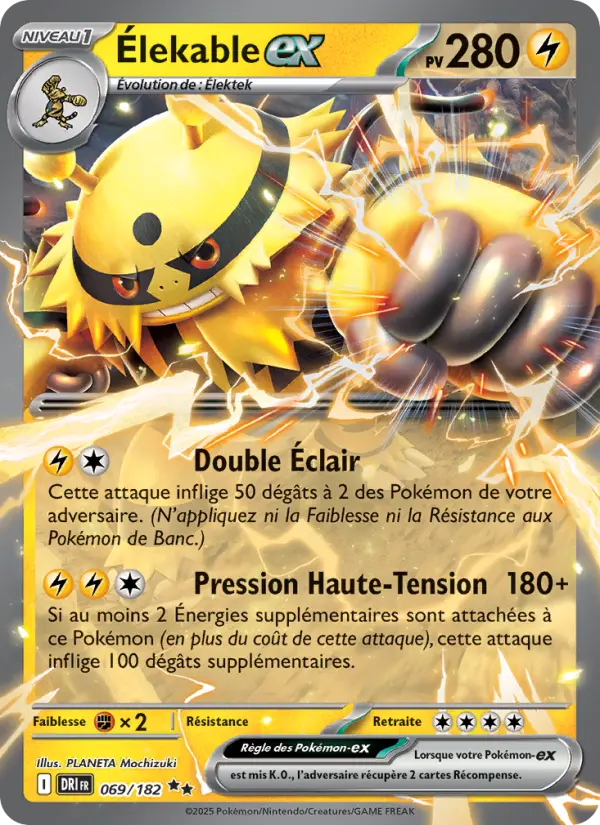 Scan HD carte Pokémon Élekable-ex 069/182 — Rivalités Destinées
