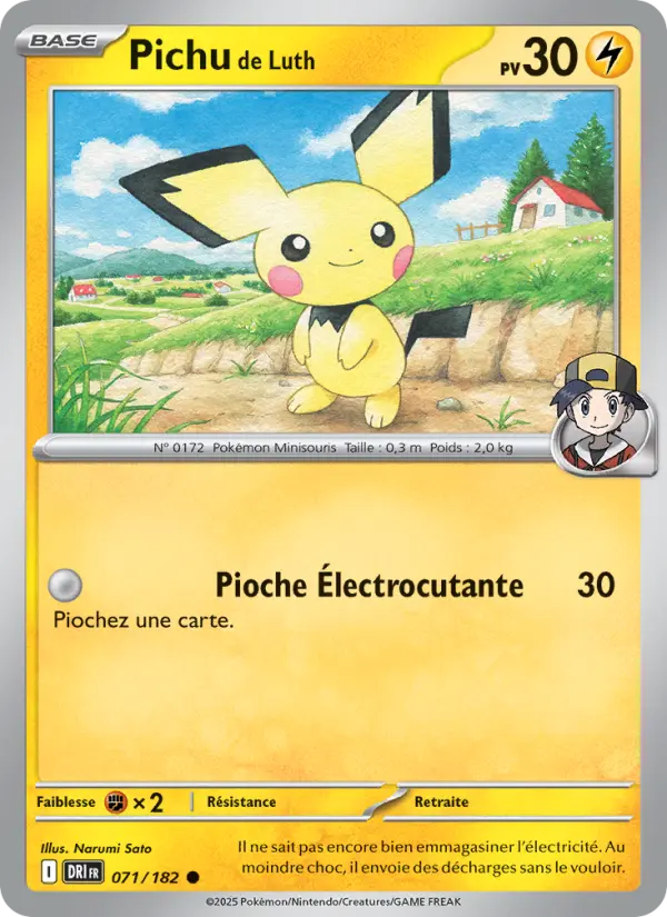 Scan HD carte Pokémon Pichu de Luth 071/182 — Rivalités Destinées