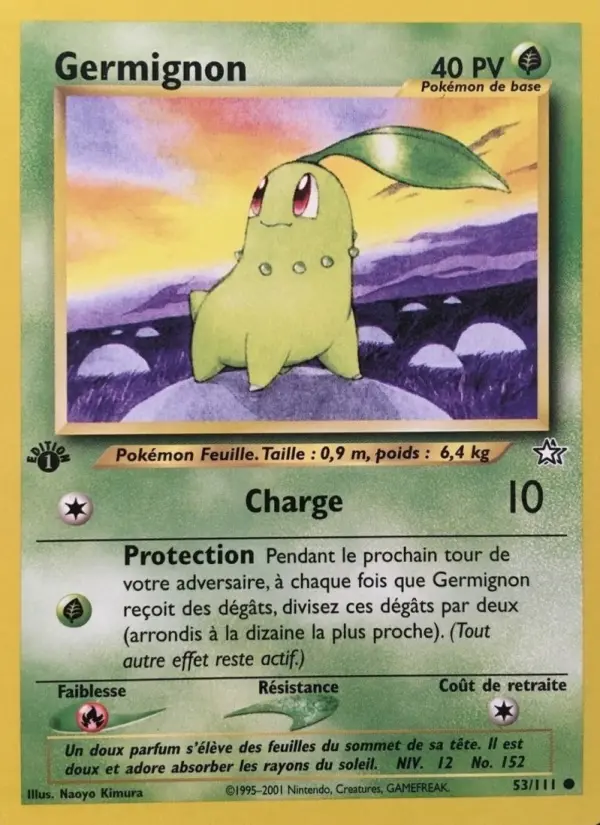 Scan HD carte Pokémon Germignon 53/111 — Neo Genesis