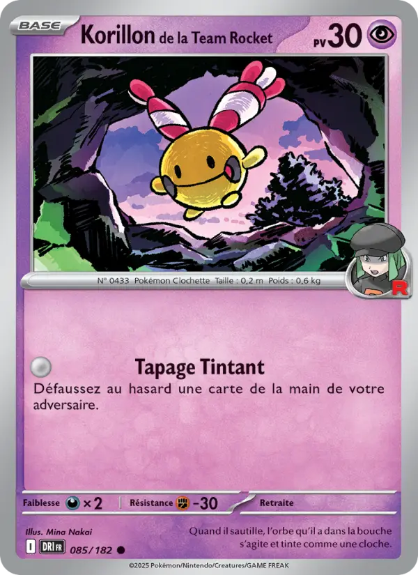 Scan HD carte Pokémon Korillon de la Team Rocket 085/182 — Rivalités Destinées