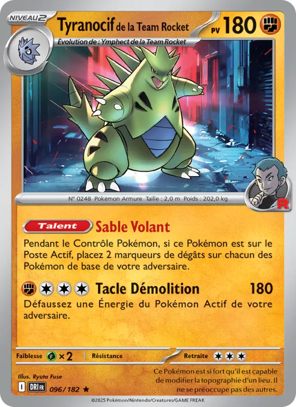 Scan HD carte Pokémon Tyranocif de la Team Rocket 096/182 — Rivalités Destinées