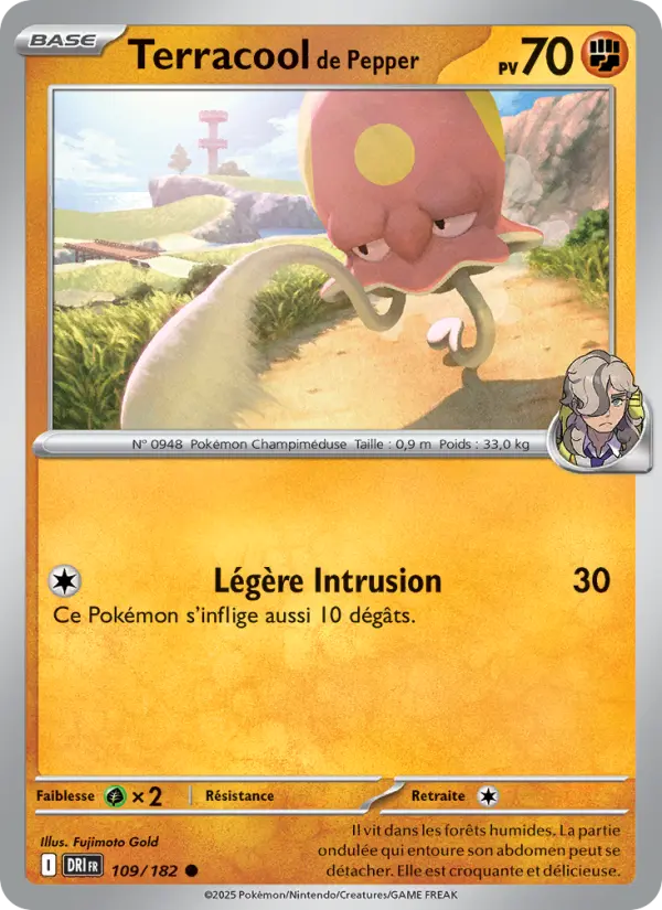 Scan HD carte Pokémon Terracool de Pepper 109/182 — Rivalités Destinées