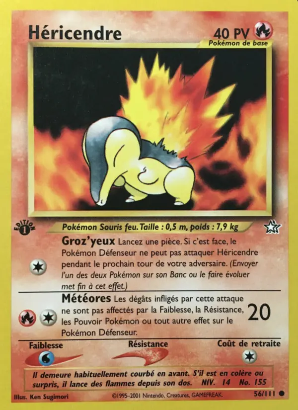 Scan HD carte Pokémon Héricendre 56/111 — Neo Genesis