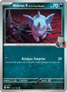 Carte Pokemon Nidoran♀ de la Team Rocket 114/182 Rivalités Destinées