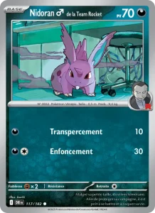 Carte Pokemon Nidoran♂ de la Team Rocket 117/182 Rivalités Destinées