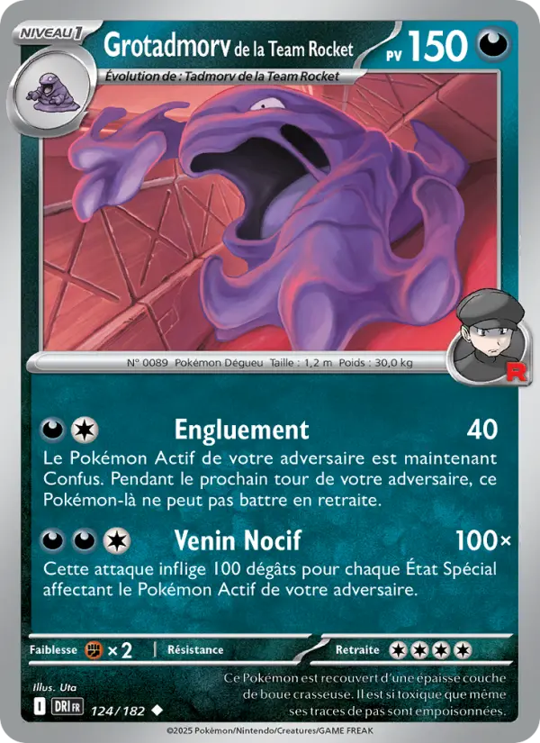 Scan HD carte Pokémon Grotadmorv de la Team Rocket 124/182 — Rivalités Destinées