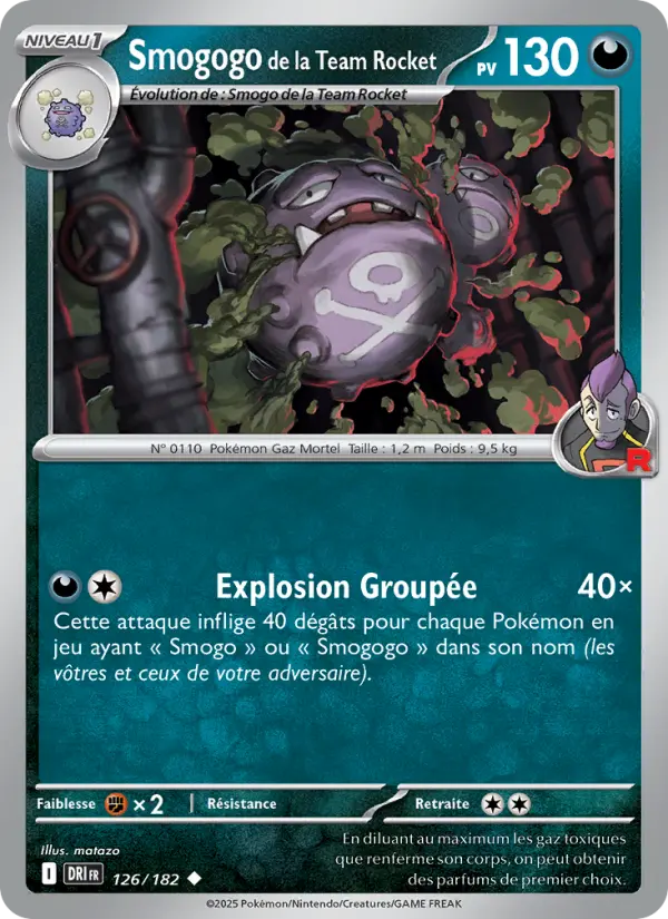 Scan HD carte Pokémon Smogogo de la Team Rocket 126/182 — Rivalités Destinées
