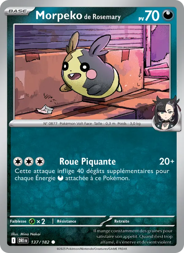 Scan HD carte Pokémon Morpeko de Rosemary 137/182 — Rivalités Destinées