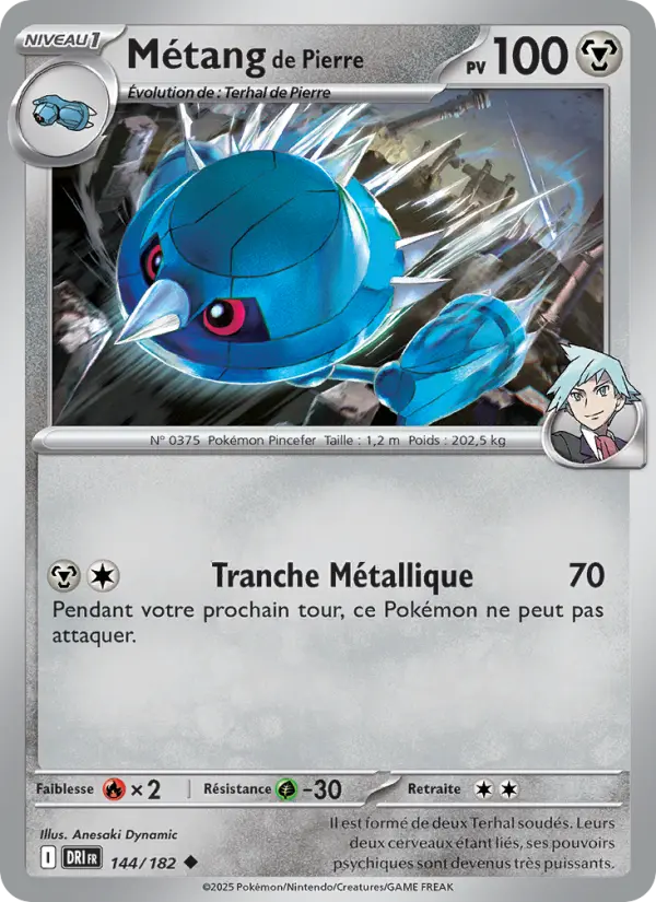 Scan HD carte Pokémon Métang de Pierre 144/182 — Rivalités Destinées