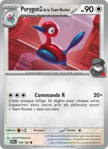 Carte Pokemon Porygon2 de la Team Rocket 154/182 Rivalités Destinées