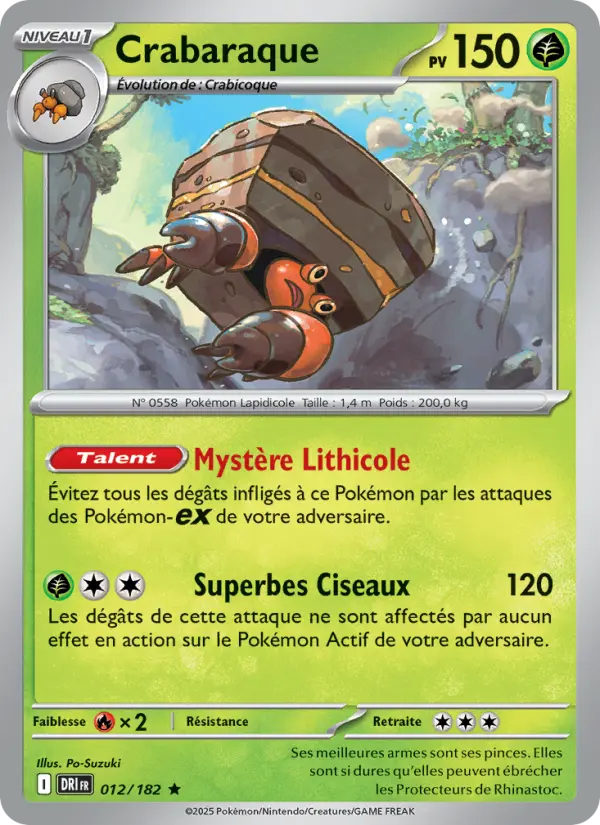 Scan HD carte Pokémon Crabaraque 012/182 — Rivalités Destinées