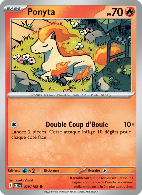 Scan HD carte Pokémon Ponyta 029/182 — Rivalités Destinées