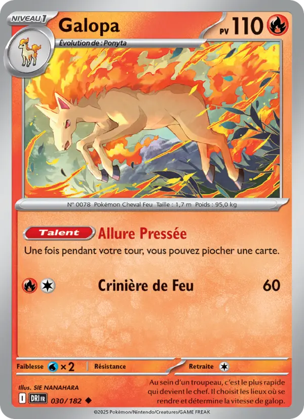 Scan HD carte Pokémon Galopa 030/182 — Rivalités Destinées
