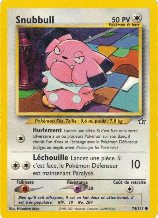 Scan HD carte Pokémon Snubbull 74/111 — Neo Genesis