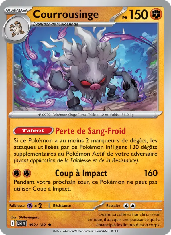 Scan HD carte Pokémon Courrousinge 092/182 — Rivalités Destinées