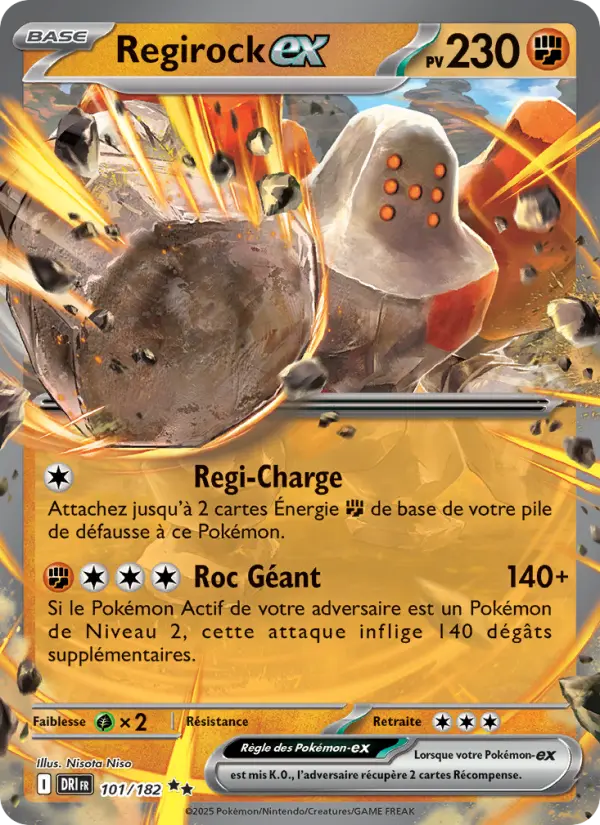 Scan HD carte Pokémon Regirock-ex 101/182 — Rivalités Destinées