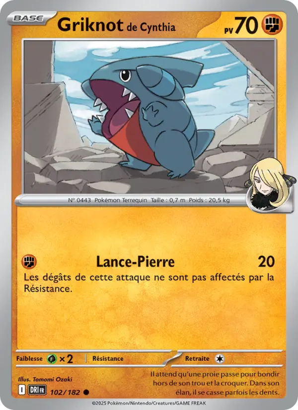 Scan HD carte Pokémon Griknot de Cynthia 102/182 — Rivalités Destinées