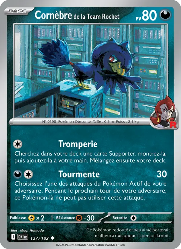 Scan HD carte Pokémon Cornèbre de la Team Rocket 127/182 — Rivalités Destinées