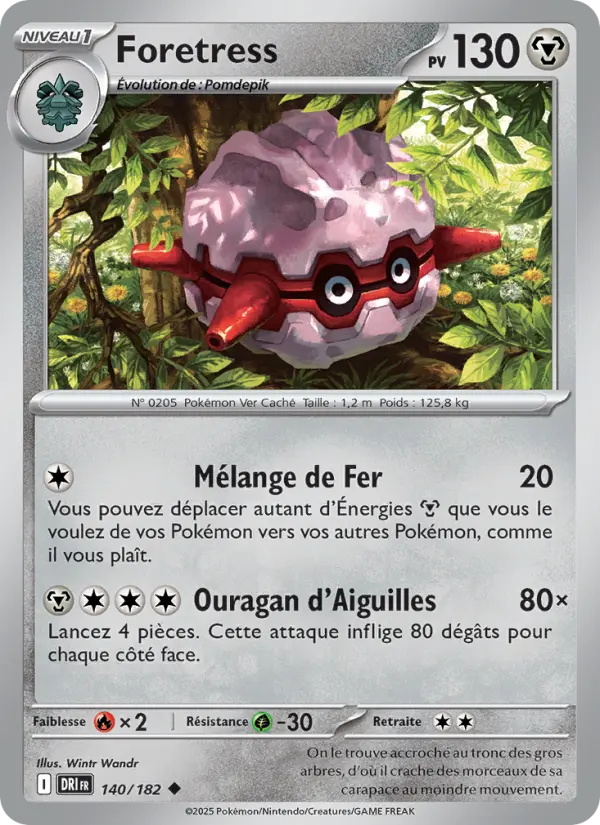 Scan HD carte Pokémon Foretress 140/182 — Rivalités Destinées