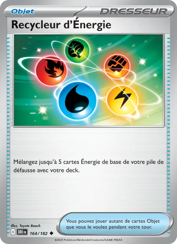 Scan HD carte Pokémon Recycleur d'Énergie 164/182 — Rivalités Destinées