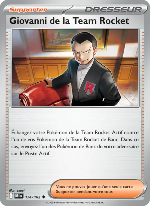 Scan HD carte Pokémon Giovanni de la Team Rocket 174/182 — Rivalités Destinées