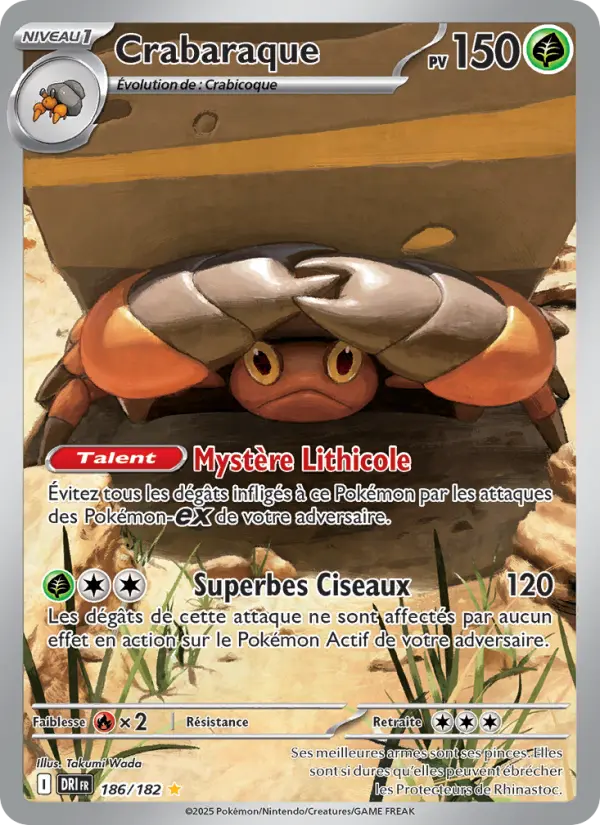 Scan HD carte Pokémon Crabaraque 186/182 — Rivalités Destinées