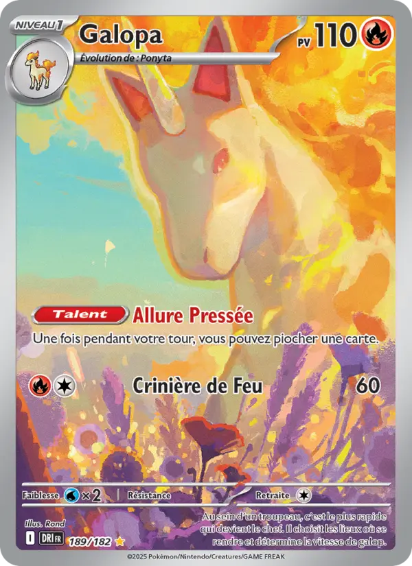 Scan HD carte Pokémon Galopa 189/182 — Rivalités Destinées
