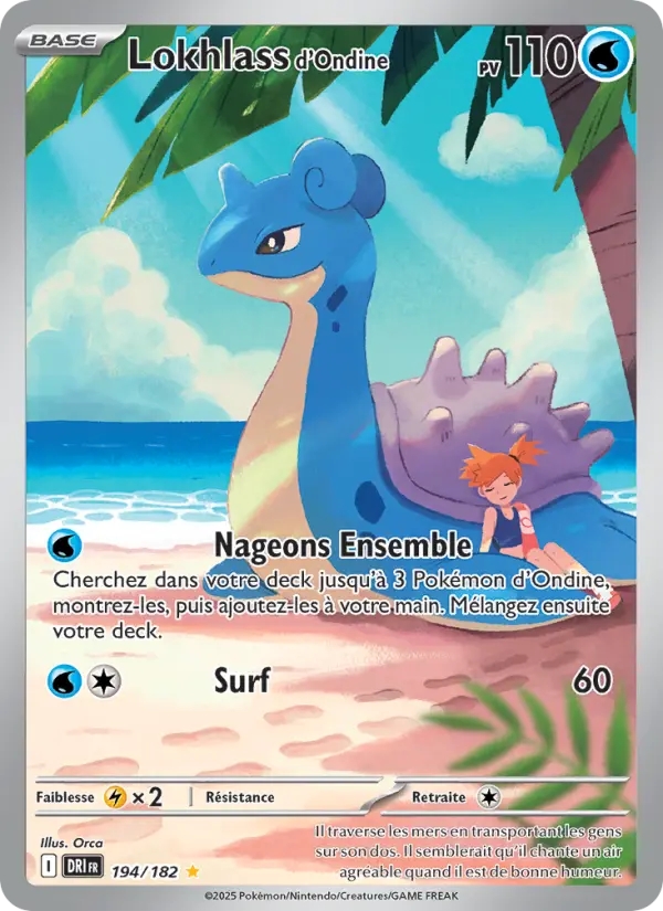 Scan HD carte Pokémon Lokhlass d'Ondine 194/182 — Rivalités Destinées