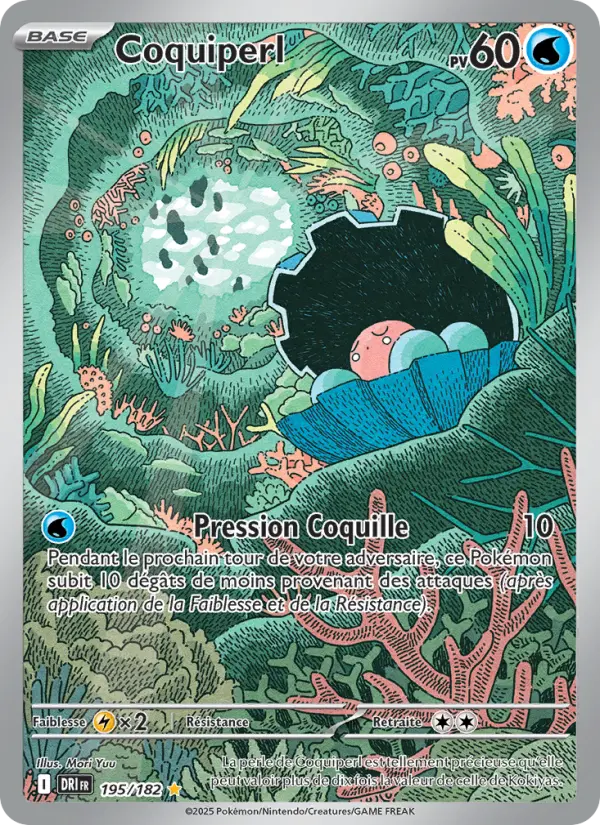 Scan HD carte Pokémon Coquiperl 195/182 — Rivalités Destinées