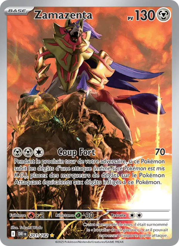 Scan HD carte Pokémon Zamazenta 201/182 — Rivalités Destinées