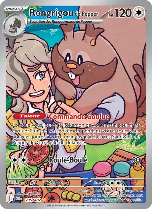 Scan HD carte Pokémon Rongrigou de Pepper 205/182 — Rivalités Destinées