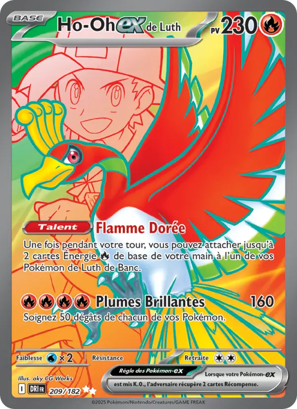 Scan HD carte Pokémon Ho-Oh-ex de Luth 209/182 — Rivalités Destinées