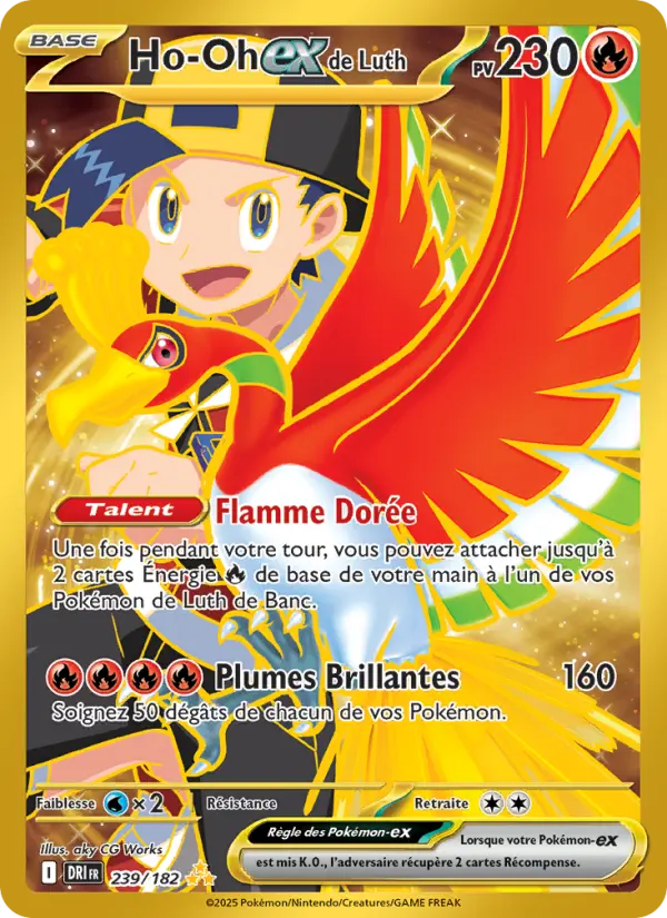 Scan HD carte Pokémon Ho-Oh-ex de Luth 239/182 — Rivalités Destinées