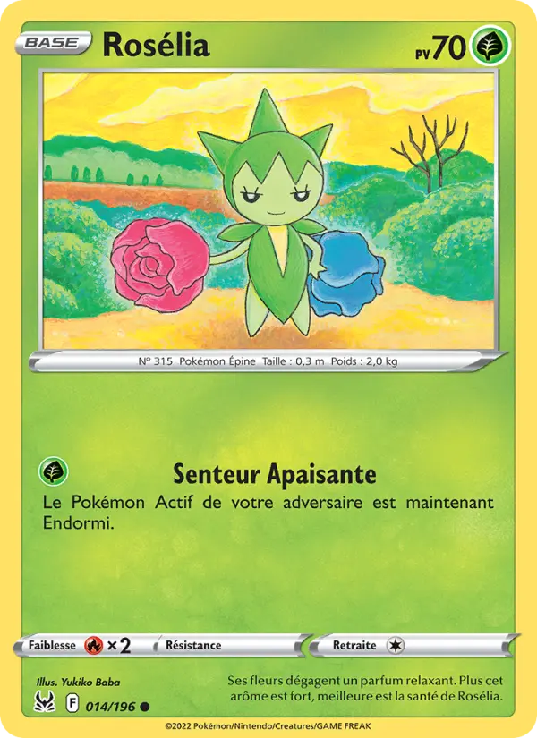 Scan HD carte Pokémon Rosélia 014/196 — Origine Perdue