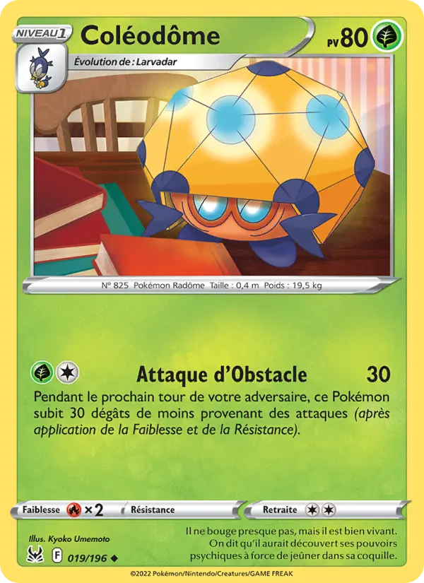 Scan HD carte Pokémon Coléodôme 019/196 — Origine Perdue