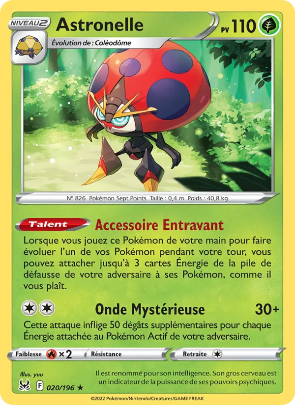 Scan HD carte Pokémon Astronelle 020/196 — Origine Perdue