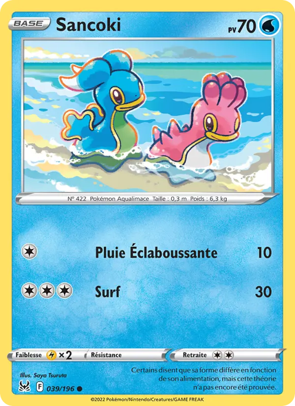 Scan HD carte Pokémon Sancoki 039/196 — Origine Perdue