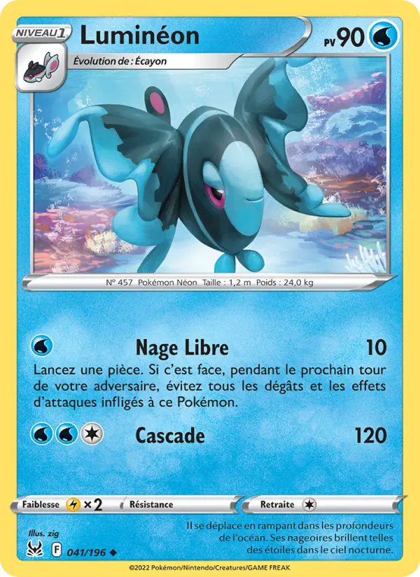 Scan HD carte Pokémon Luminéon 041/196 — Origine Perdue