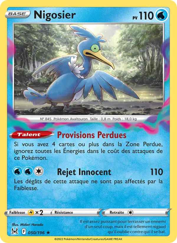 Scan HD carte Pokémon Nigosier 050/196 — Origine Perdue