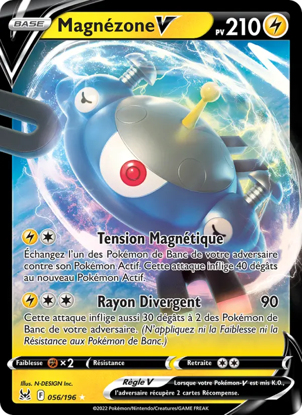 Scan HD carte Pokémon Magnézone V 056/196 — Origine Perdue
