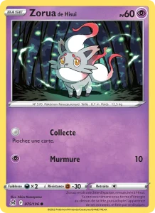 Carte Pokemon Zorua de Hisui 075/196 Origine Perdue