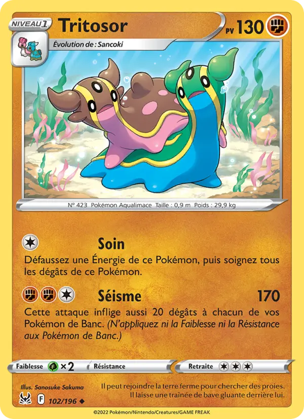 Scan HD carte Pokémon Tritosor 102/196 — Origine Perdue