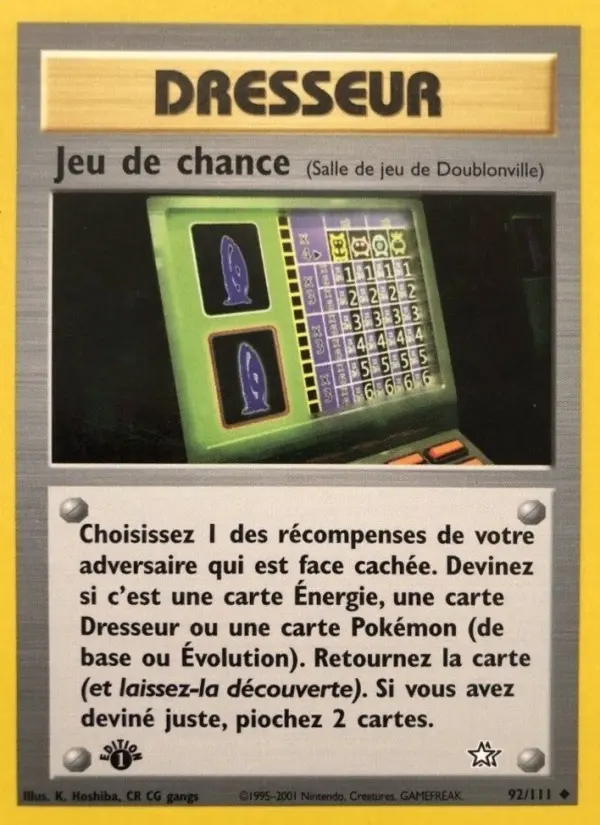Scan HD carte Pokémon Jeu de chance 92/111 — Neo Genesis