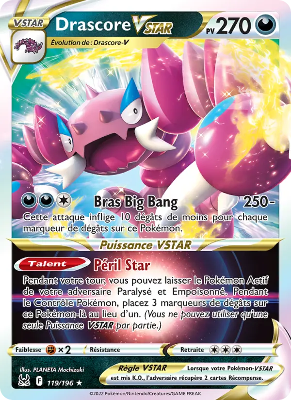 Scan HD carte Pokémon Drascore VSTAR 119/196 — Origine Perdue