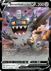 Carte Pokemon Berserkatt de Galar V 129/196 Origine Perdue
