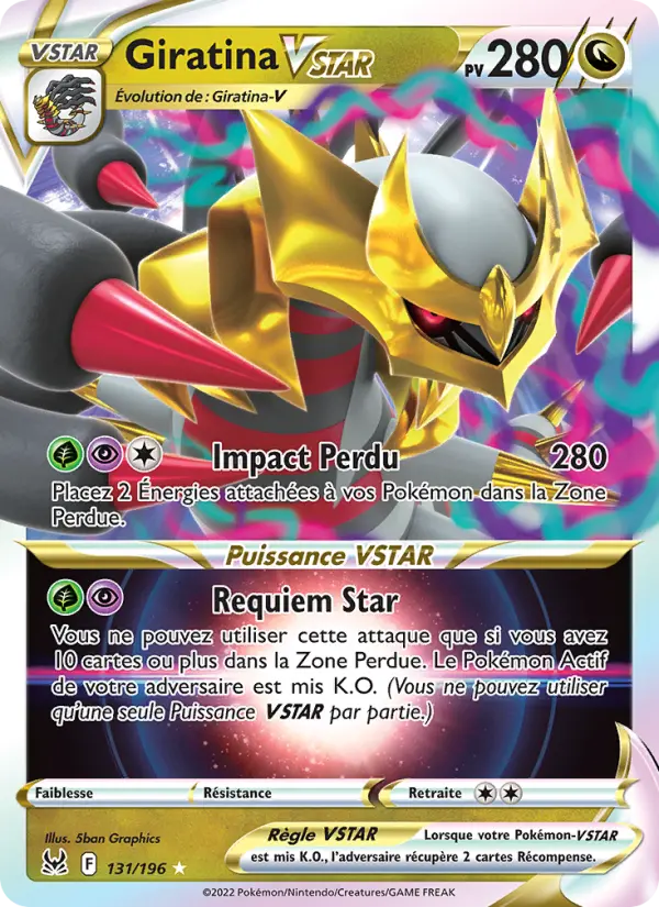 Scan HD carte Pokémon Giratina VSTAR 131/196 — Origine Perdue