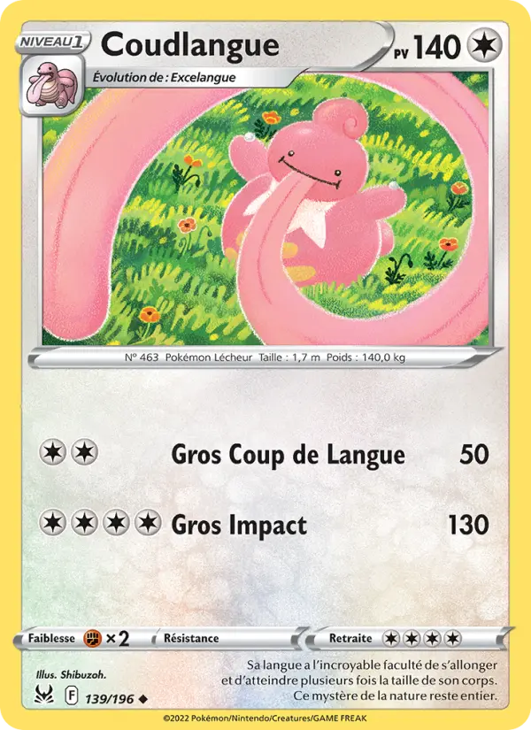 Scan HD carte Pokémon Coudlangue 139/196 — Origine Perdue