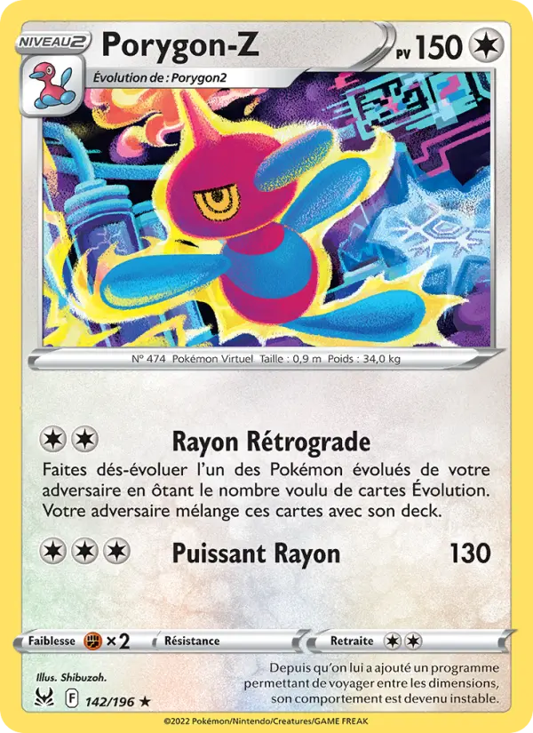 Scan HD carte Pokémon Porygon-Z 142/196 — Origine Perdue